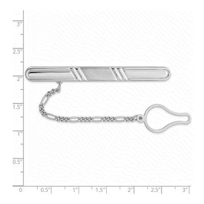 Men's Sterling Silver Rhodium Tie Clip – view 3