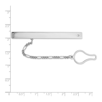 Men's Sterling Silver CZ Tie Clip – view 3