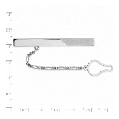 Men's Sterling Silver Rhodium Tie Clip – view 3