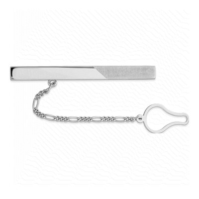 Men's Sterling Silver Rhodium Tie Clip