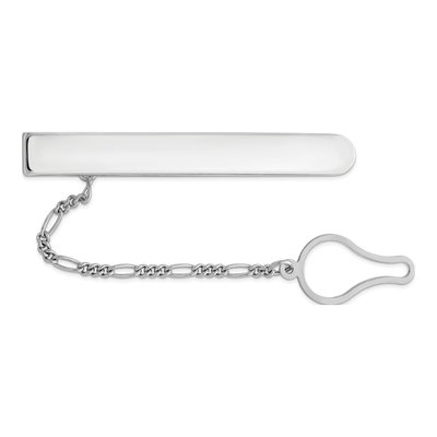 Sterling Silver Rhodium-Plated Tie Clip
