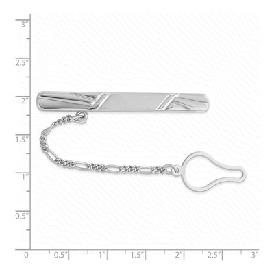 Men's Sterling Silver Rhodium-Plated Tie Bar – view 3