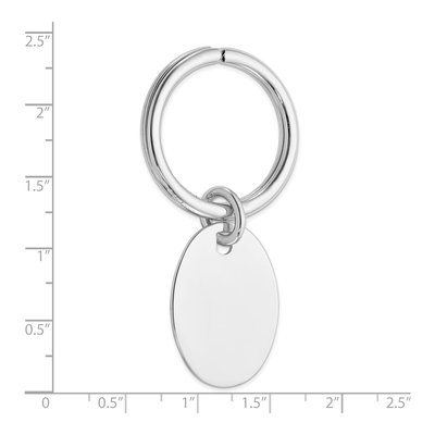 Sterling Silver Rhodium-Plated Key Chain, Engravable – view 4