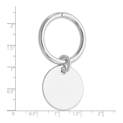 Sterling Silver Rhodium-Plated Key Chain, Engravable – view 4