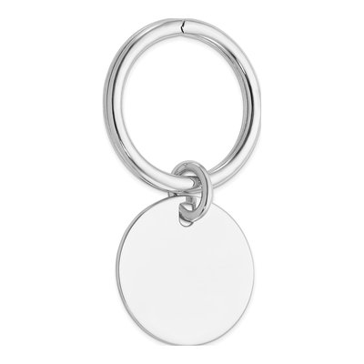 Sterling Silver Rhodium-Plated Key Chain, Engravable
