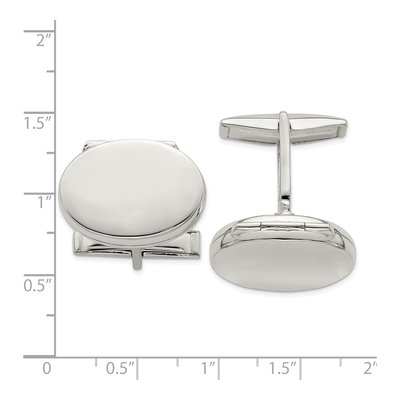 Men's Sterling Silver Oval Locket Cufflinks – view 5