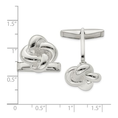 Men's Sterling Silver Knot Cufflinks – view 3