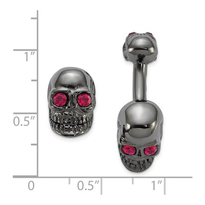 Men's Sterling Silver Skull Cuff Links – view 4