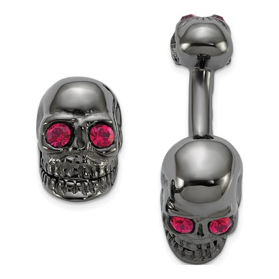 Men's Sterling Silver Skull Cuff Links