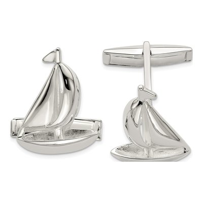 Sterling Silver Sail Boat Cuff Links