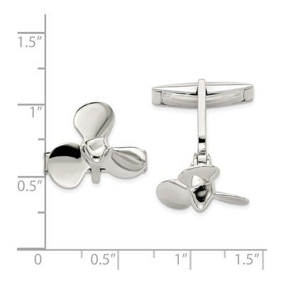 Men's Sterling Silver Propeller Cuff Links – view 3