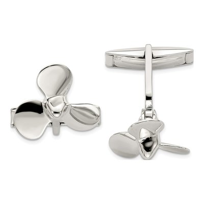 Men's Sterling Silver Propeller Cuff Links