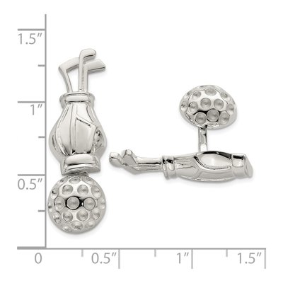 Sterling Silver Reversible Golf Club Cufflinks – view 3