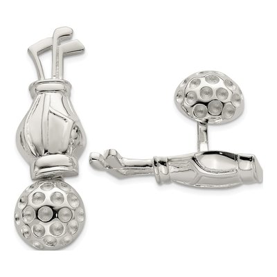 Sterling Silver Reversible Golf Club Cufflinks