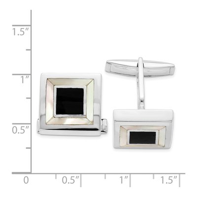 Sterling Silver Mother of Pearl Cufflinks – view 3