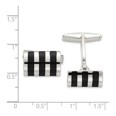 Men's Sterling Silver Onyx Cufflinks – view 3