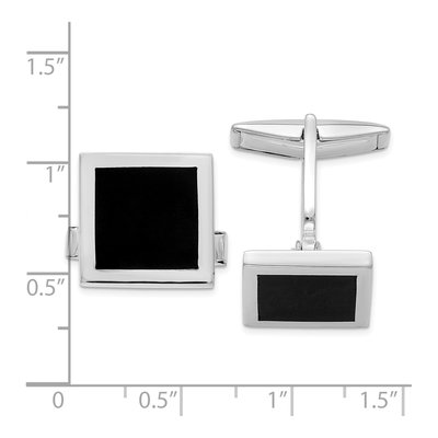 Men's Sterling Silver Onyx Cuff Links – view 3