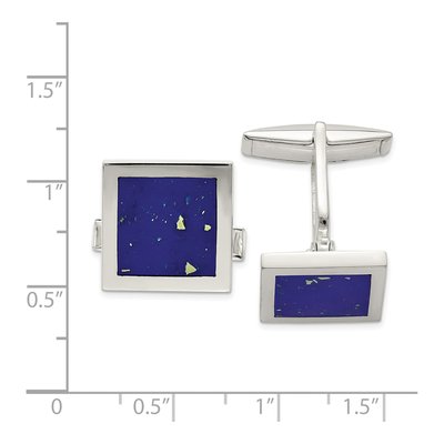 Men's Sterling Silver Lapis Cuff Links – view 3