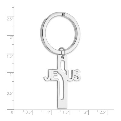 Sterling Silver Jesus Cross Key Ring – view 4