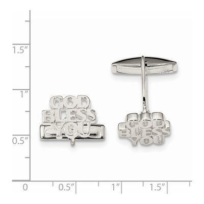 Men's Sterling Silver GOD BLESS YOU Cuff Links – view 2
