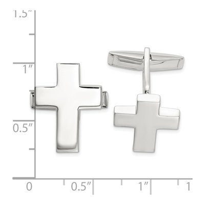 Sterling Silver Cross Cuff Links for Men – view 3