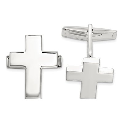 Sterling Silver Cross Cuff Links for Men