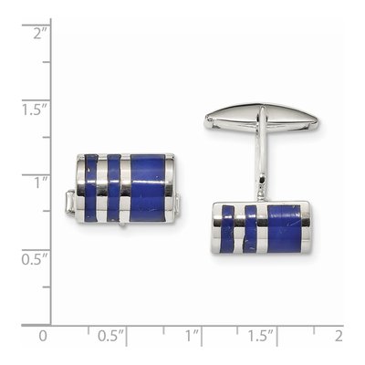 Sterling Silver Lapis Cuff Links – view 3