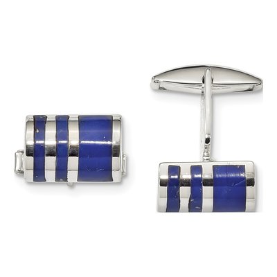 Sterling Silver Lapis Cuff Links