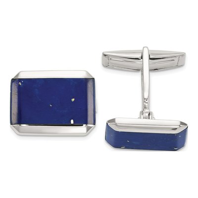Sterling Silver Lapis Cuff Links for Men