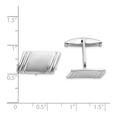 Men's Sterling Silver Diagonal Stripe Cuff Links – view 3
