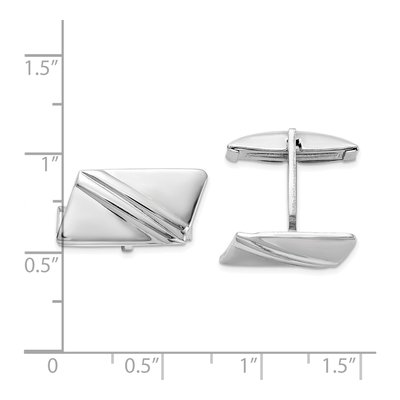 Men's Sterling Silver Stripe Cuff Links – view 3