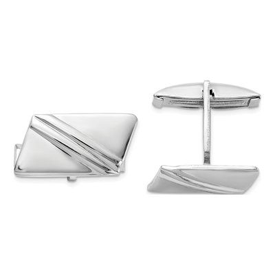 Men's Sterling Silver Stripe Cuff Links