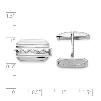 Sterling Silver Wave Design Cuff Links – view 3