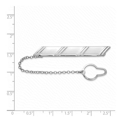 Men's Sterling Silver Diagonal Stripe Tie Bar – view 3