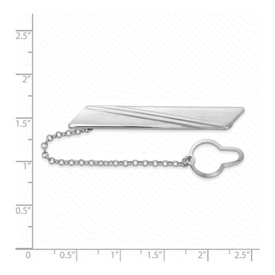 Men's Sterling Silver Striped Tie Bar – view 3