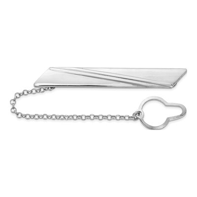 Men's Sterling Silver Striped Tie Bar