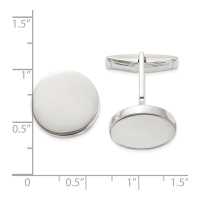 Men's Sterling Silver Round Cuff Links – view 3