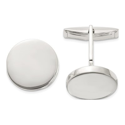 Men's Sterling Silver Round Cuff Links