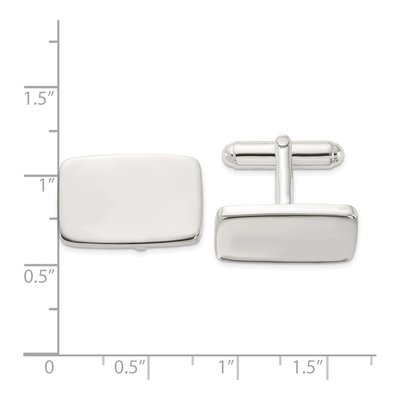 Men's Sterling Silver Rectangle Cuff Links, Italy – view 3