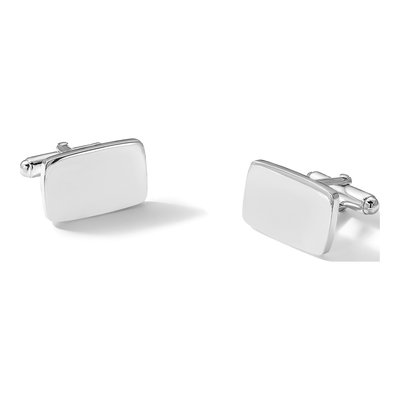 Men's Sterling Silver Rectangle Cuff Links, Italy – view 4