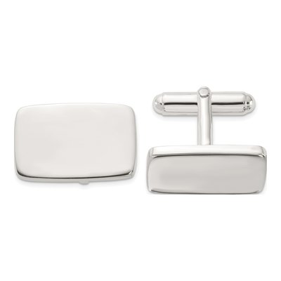 Men's Sterling Silver Rectangle Cuff Links, Italy