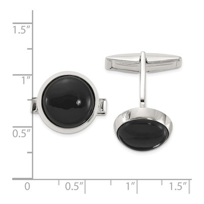 Men's Sterling Silver Onyx Cuff Links – view 3