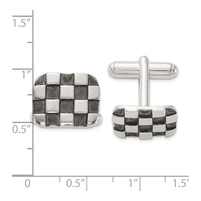 Men's Sterling Silver Checkerboard Cuff Links – view 3
