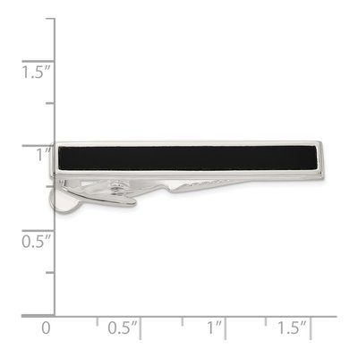 Men's Sterling Silver Onyx Tie Bar – view 4