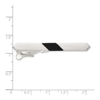 Men's Sterling Silver Onyx Tie Bar – view 4