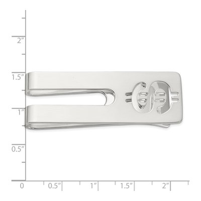 Sterling Silver Dollar Sign Money Clip, Rhodium-Plated – view 4