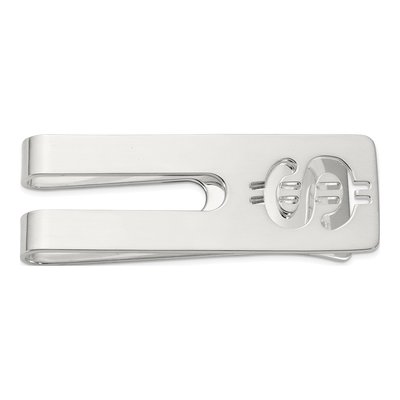 Sterling Silver Dollar Sign Money Clip, Rhodium-Plated