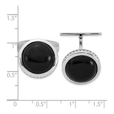 Men's Sterling Silver Black Onyx Cuff Links – view 3