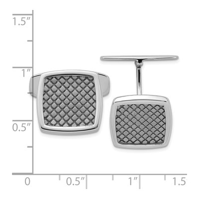 Men's Sterling Silver Checkered Cuff Links – view 3