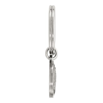 Sterling Silver Bass Fish Keychain with Black Epoxy – view 2